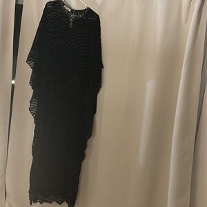 Teri Jon velvet and chiffon batwing dress 10